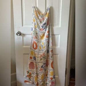 Floral Patchwork Tube Strapless Summer Maxi Dress